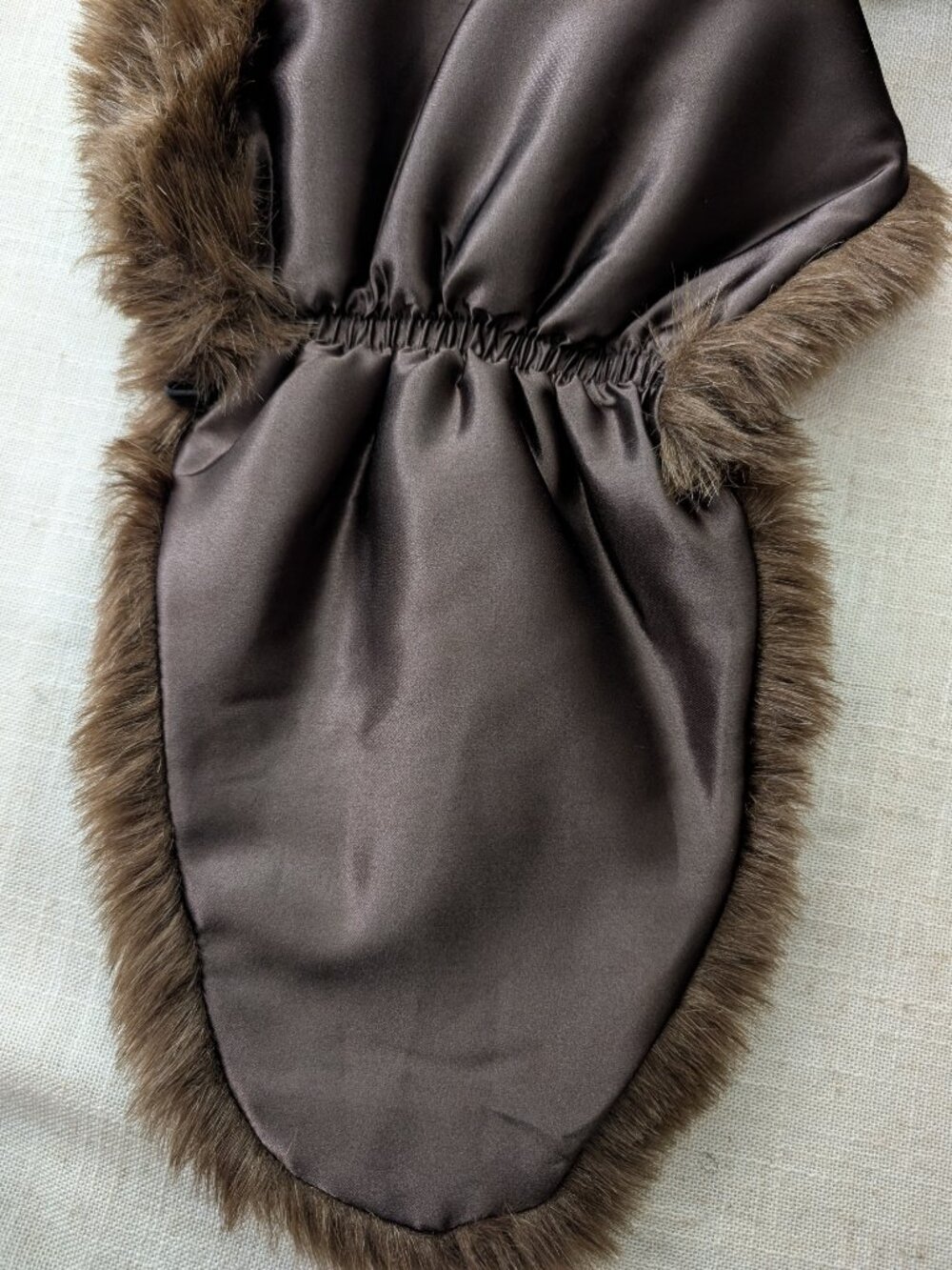 Faux Fur Brown Shawl Wrap - Picture 5 of 7
